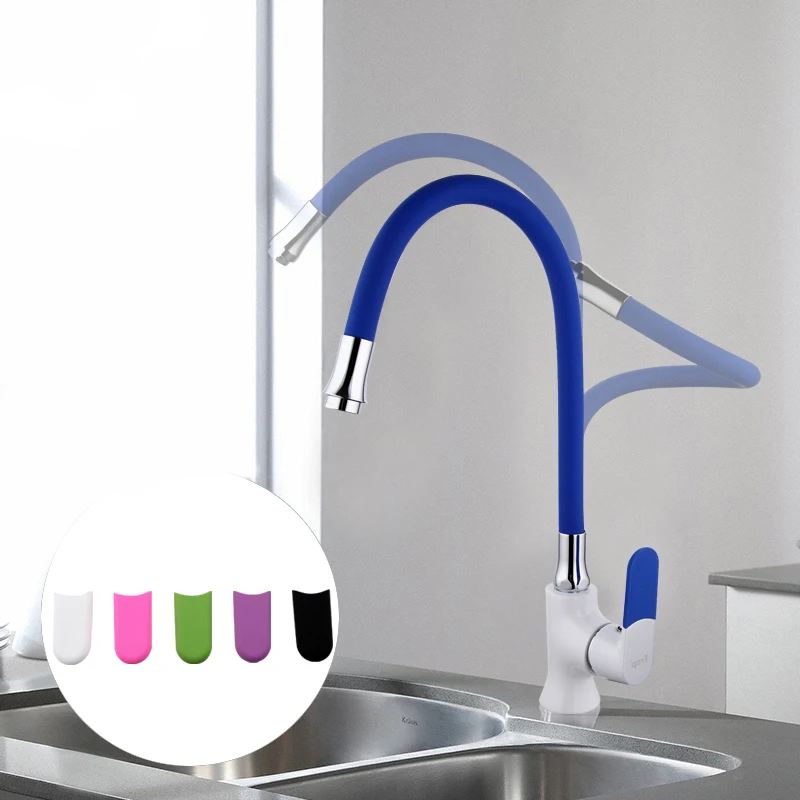 Frap Multi-color Silica Gel Nose Any Direction Kitchen Faucet Cold and Hot Water Mixer Torneira Cozinha F4034 7253
