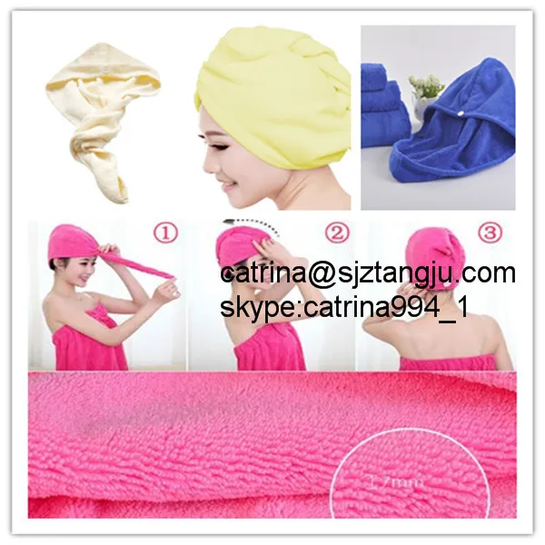 quick dry soft 35*70 black white microfibre hair-dry wrap hat Microfiber cap Magic Hair Drying dryer Turban Wrap towels for hair