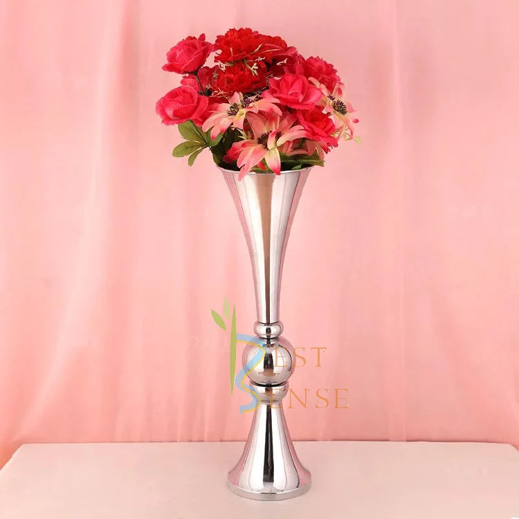 65 cm Wedding Trumpet Metal Gold Wedding Flower Vase / Centerpiece for wedding table