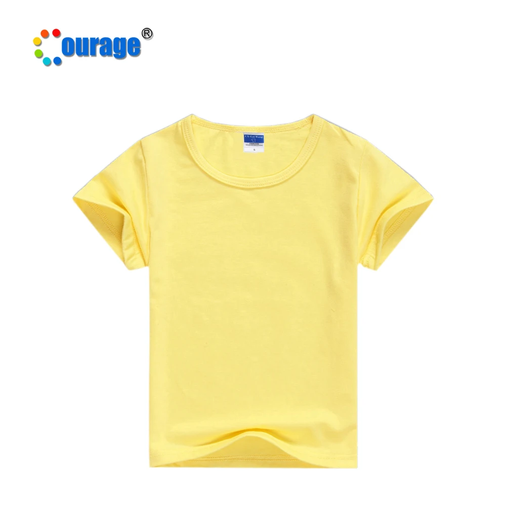 Wholesale Solid Color kids t-shirt cotton children t-shirts blank for sublimation