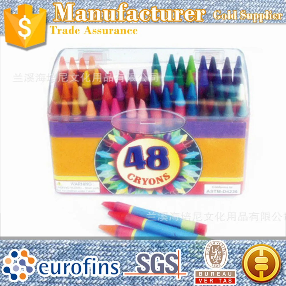 Hot wholesale Kids 48 color gel wax pencil crayons different types of crayons for children