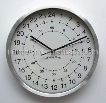 24 hour wall clock (IH-3623B) city office art unique design luxury quartz metal big home decorative modern Wall Clocks