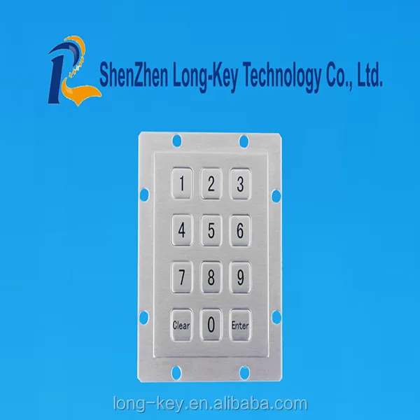 
12 клавиш POS или kiosk usb/r232 IP65 водонепроницаемая Антивандальная Плоская Металлическая цифровая клавиатура 