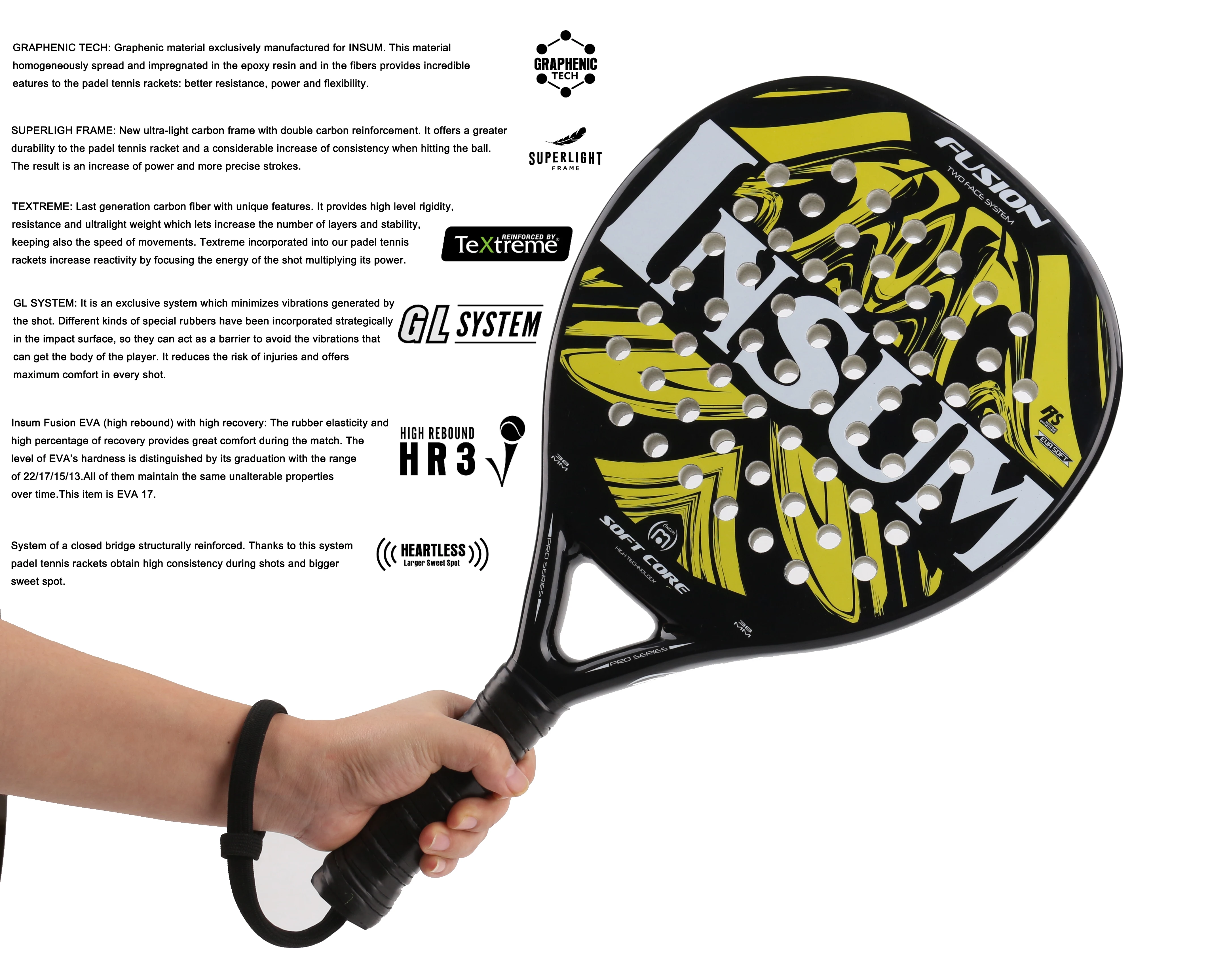 Insum Cartbon волокна падел Теннис Ракетки Весло ракетка графита