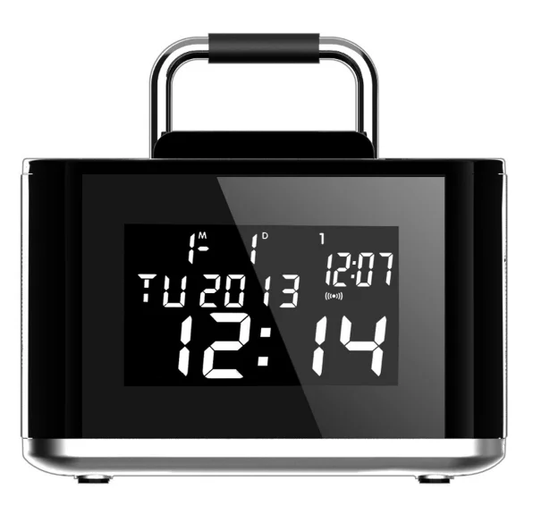 Portable Stereo Bass BT Speaker Handsfree With Alarm Clock Radio TF Calendar AJ-86