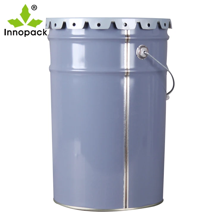 
25L metal bucket with flower lid and handle for paint or chemical packing 