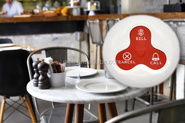 Zisacall restaurant waiter call system call button to call waiter