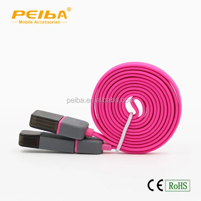 
PEIBA new design 2 in 1 usb data line, micro usb cable bulk buy from china, 2 in 1 usb cable micro usb data 