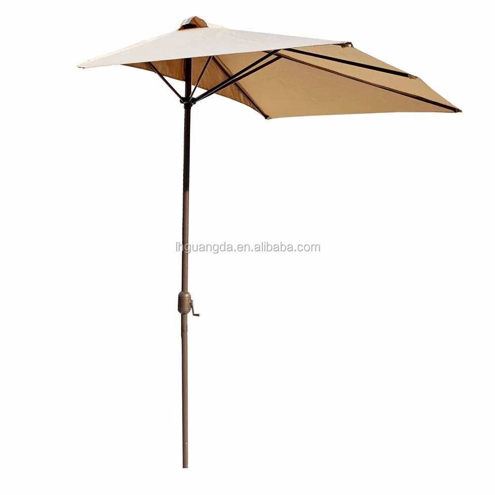 
side Small patio furniture half round shape balcony umbrella outdoor parasol 