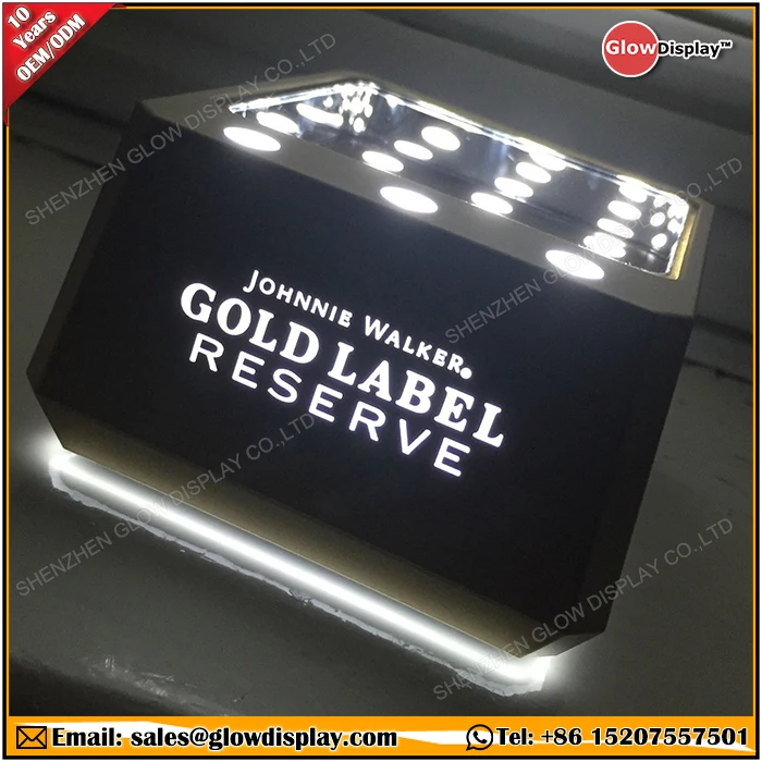 GlowDisplay Johnnie Walker Gold Led Light Up Bottle Glorifier