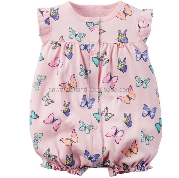 Wholesale cheap customized unisex baby shortie romper baby round collar bodysuit