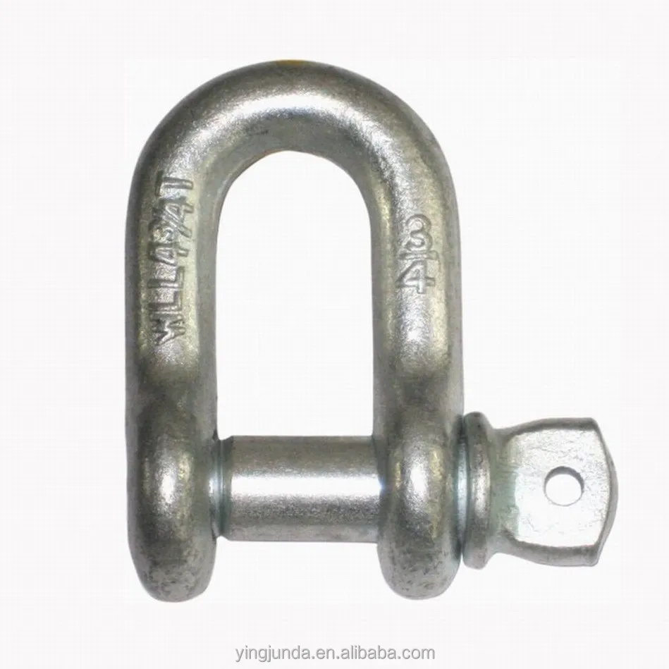 High Strength Shackle Rigging Hardware Pin Chain U Bolts Galvanized D Shackles