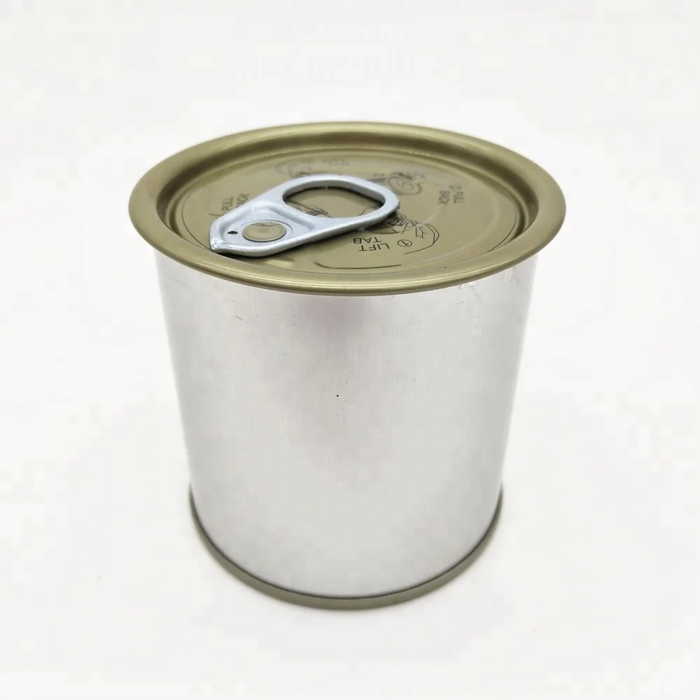 
lacquer round empty tin cans for food with easy open lid 