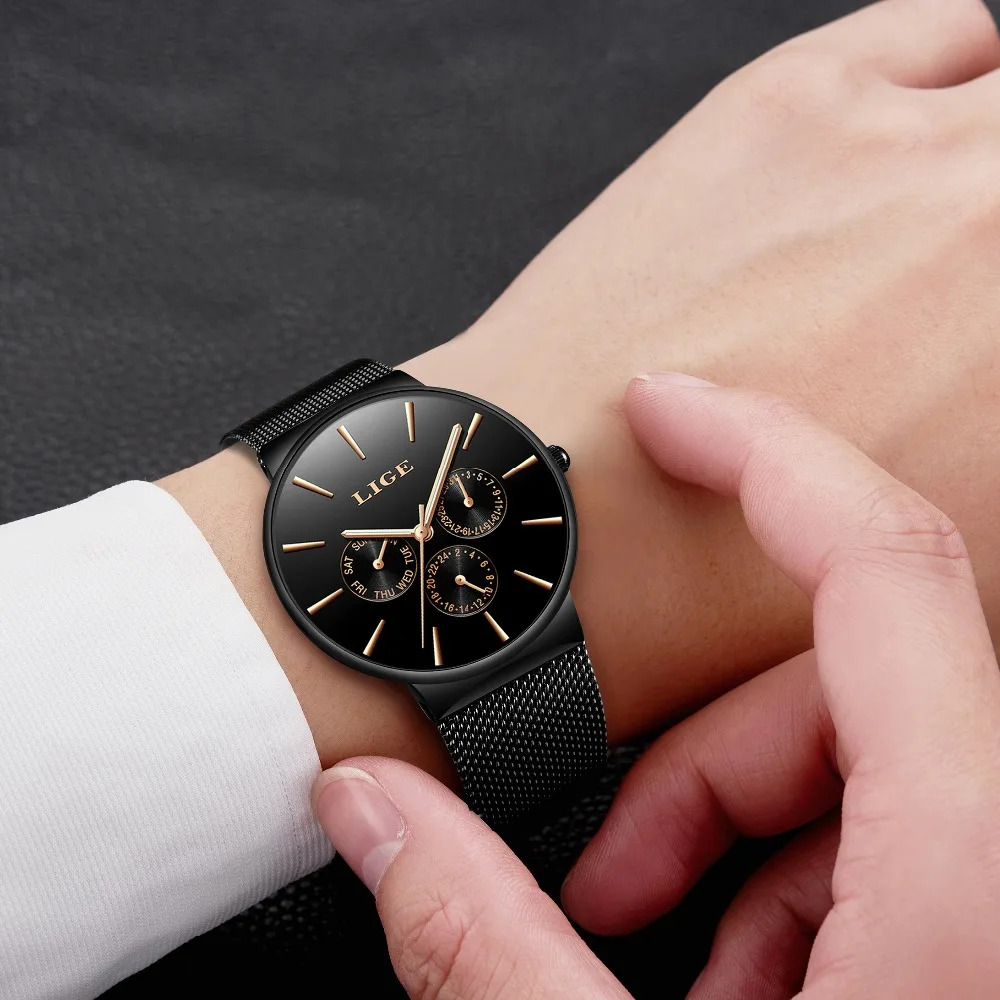 Fashion Simple Elegant Men Watches Luxury Business Mesh Belt Quartz Watch Men Clock Male Sports watch