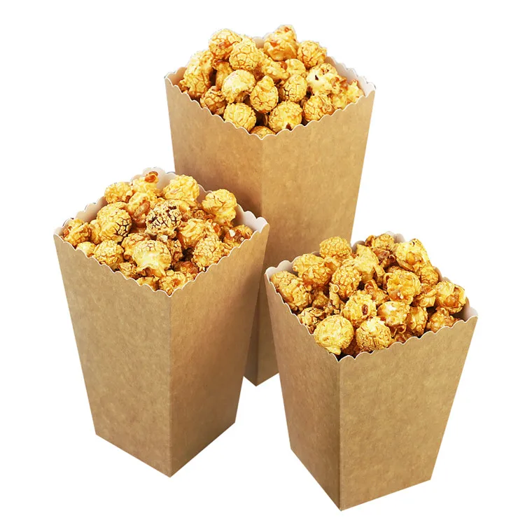 China factory food packing box high grade recycled popcorn packaging hardcover custom print popcorn box wholesale