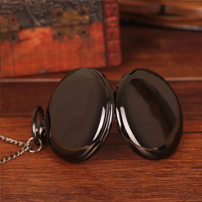 Smooth Shiny Metal case Can Be Laser Own logo on Pocket Cover Whole White Dial Polished Old Pocket Watch