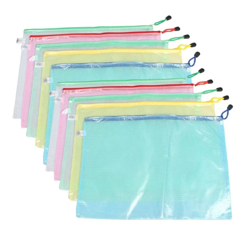 Wholesale Plastic A3/A4 Zipper Waterproof Bag game organizers document bags with zipper