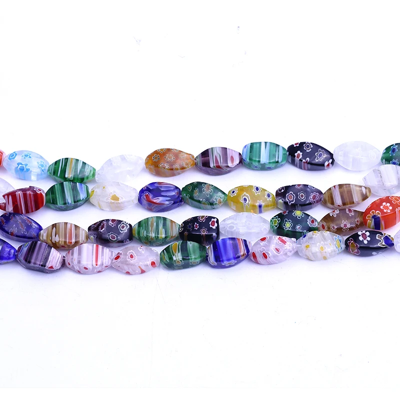 XULIN lampwork stone hollow facet twist millefiori beads