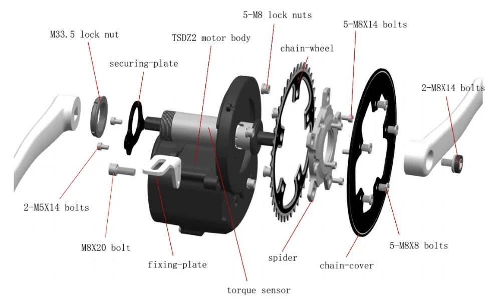 lower price tsdz2B 250w electric bike kit from china