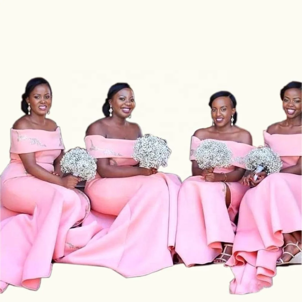 
2019 African Off-shoulder Bridesmaid Dress Mermaid Wholesale 