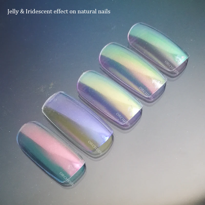 Color shift Aurora pigment, chrome mirror effect Rainbow neon Pigment for nail polish