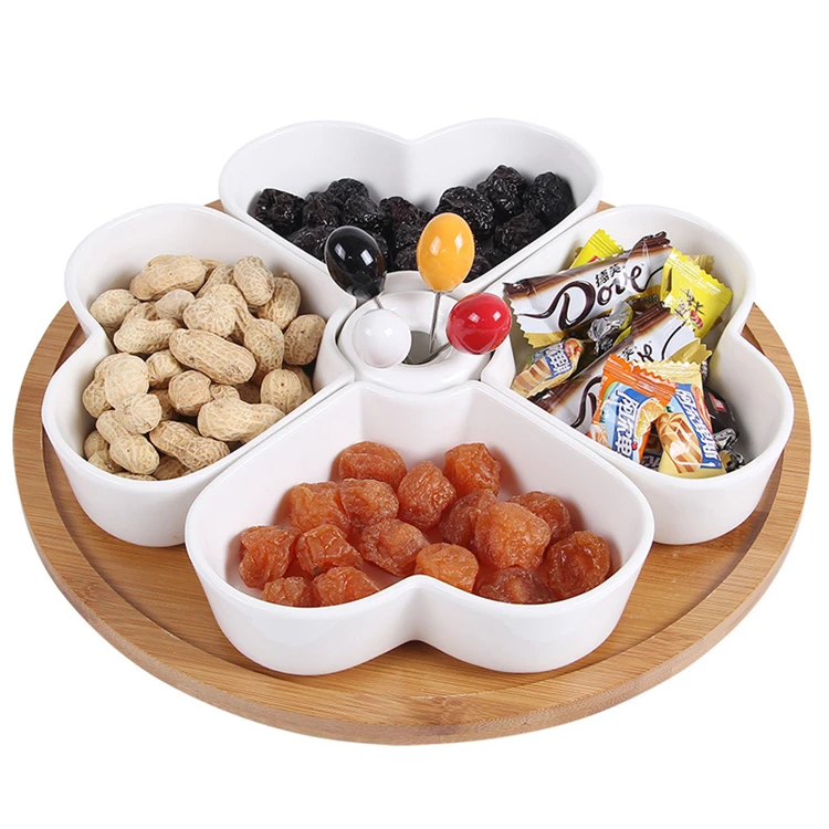 2019 New Creative Multifunctional Combination  5 Compartment  Food Storage  Box  with Fork