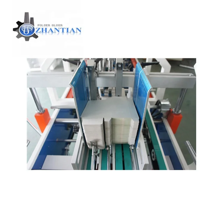 ZH-900G 3.7kw 220v paper gift box packaging bottom lock folder gluer cardboard paper box automatic box folding machine