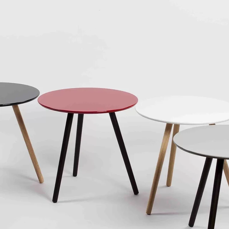 Northeren Europe style black and white smart round coffee table