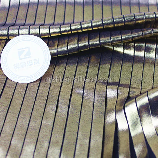 Wholesale Shine Golden Pleating Skirt Dress Pleating Fabric Brands Pleated Golden Foil Fabric