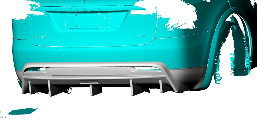 Стильный карбоновый диффузор RZ для заднего бампера Tesla Model X 75D 90D P90D 100D P100D 16-18