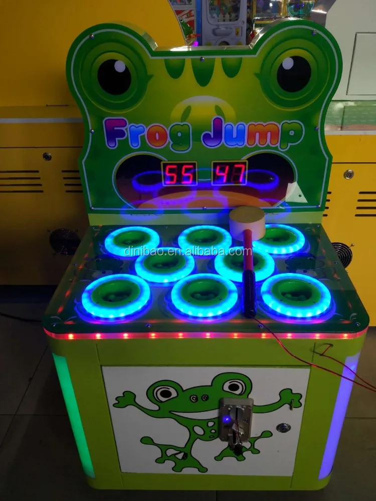 whack A Mole hitting frog kids game machine frog hammer arcade ticket redemption game machine for sale
