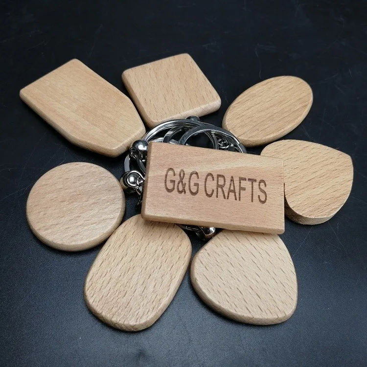 Wholesale Factory Custom Logo Circular Wooden Keychain