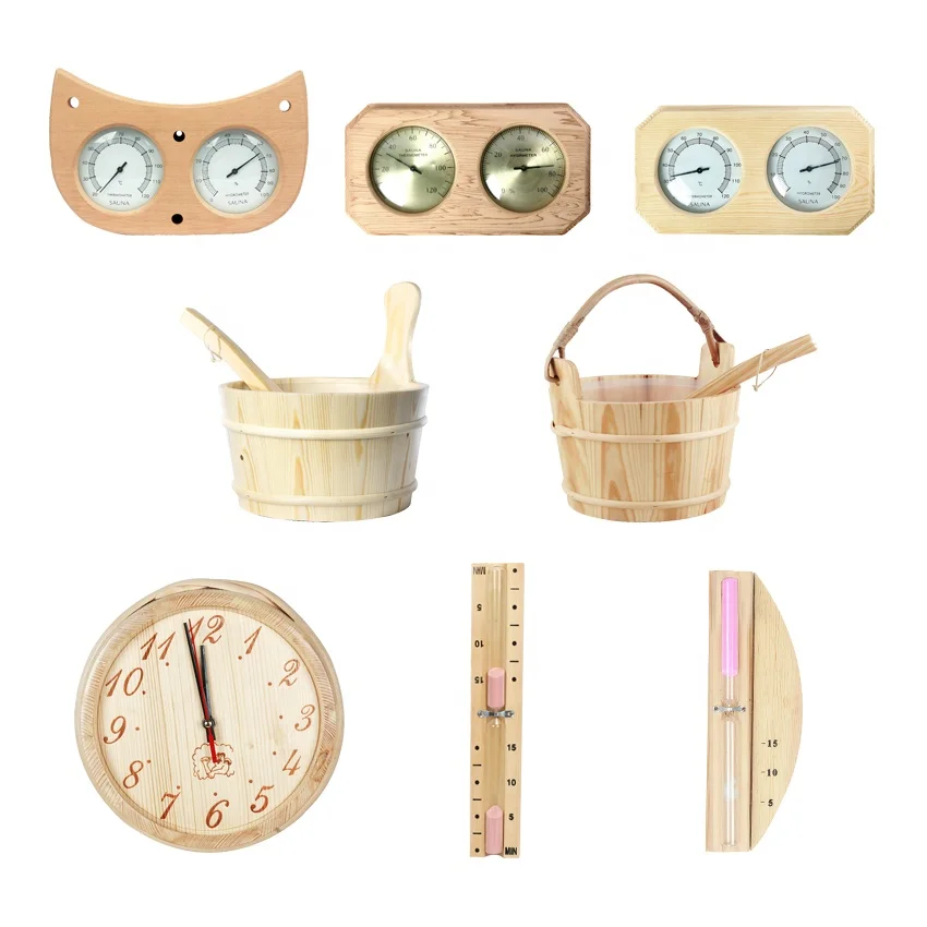 Small Infrared Sauna Room Bimetal Hygrometer Thermometer Wooden Dry Sauna Accessories