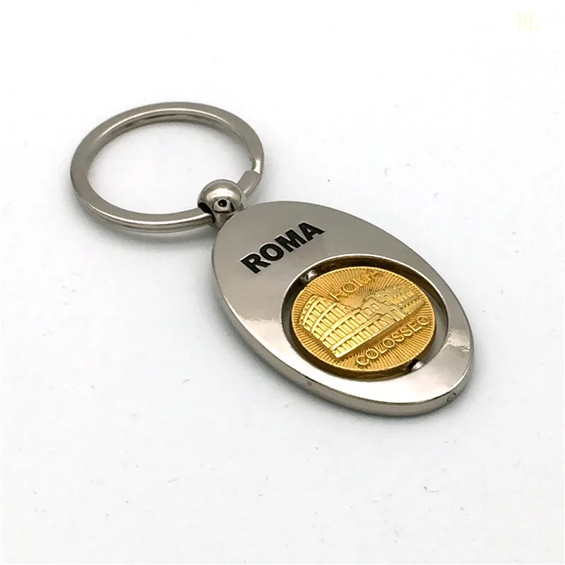 Dubai Roma city gold keychain Spain souvenirs tourist keychain