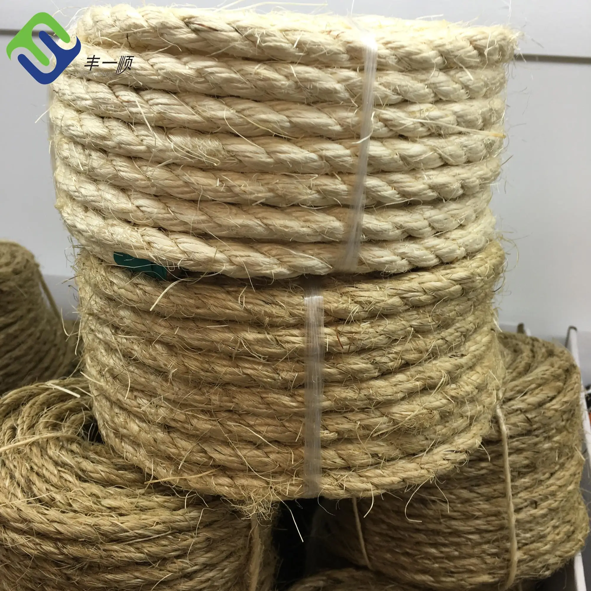 Hemp Synthetic Sisal Fiber 3 Strand Twisted Sisal Cord Sisal Rope 10mm