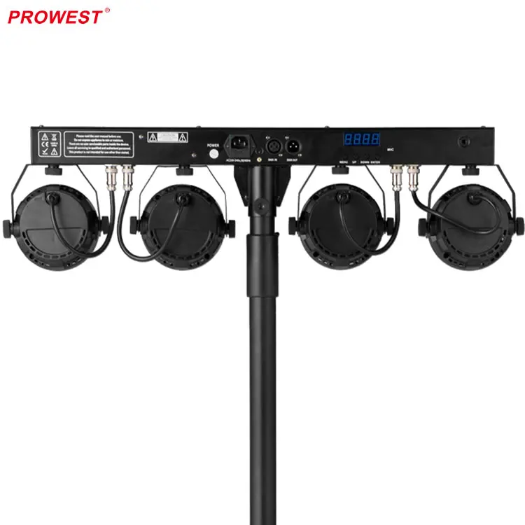 48Pcs 1W LED Par Can Light Sets RGBW LED Bar Stage Light with Triangular Stand Remote Control for Party Light Disco Bar