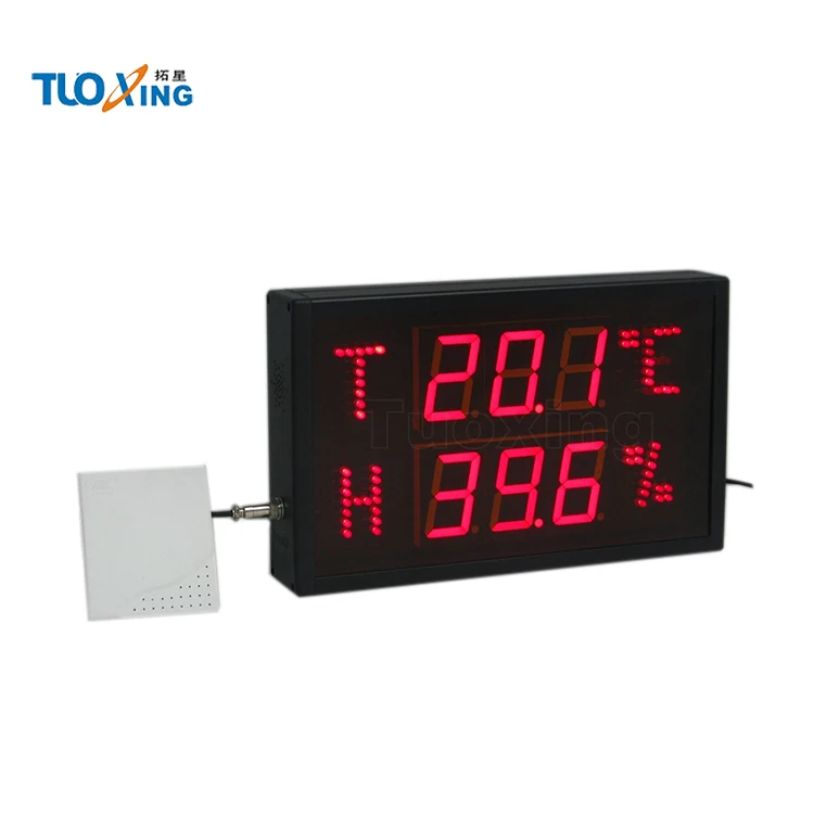 Small led digital temperature humidity display