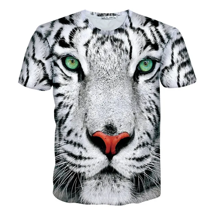 Diy Custom Cool Psychedelic Rock Crew Neck T Shirt All Over Sublimation 3d Animal Printed T-Shirt 3d Printing Men T Shirt