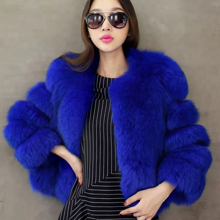 Wholesale Natural Faux Fox Fur Vest for Women Korean Style Rabbit Coat