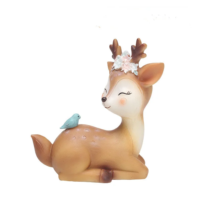 Artificial  kid toy mini sika deer resin crafts online shopping figurine for home decoration