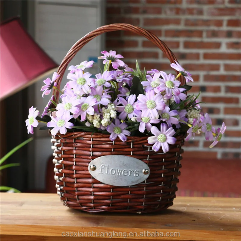 Hot Sale Wicker Basket Flower Girl Basket for Gift