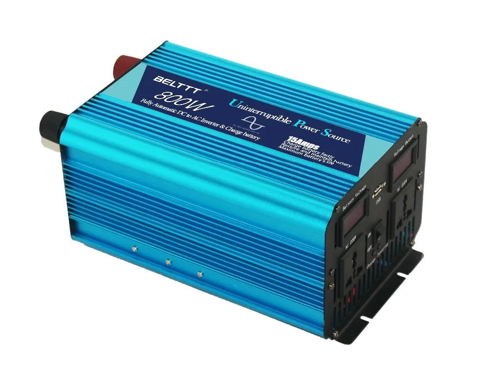 12v 220v inverter with battery charger DC to AC 800W Pure Sine Wave Power Inverter with Battery Charger CE approval
