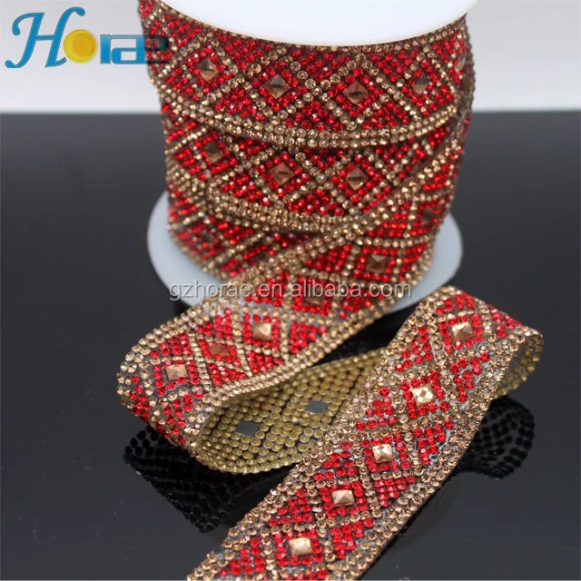 Fancy hotfix new decorative strass chain crystal rhinestone trim for garment