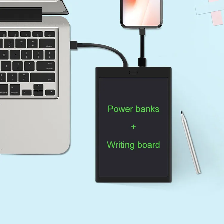 Wireless Charging 8 inch LCD writing board With 8000mAh Battery Power Bank