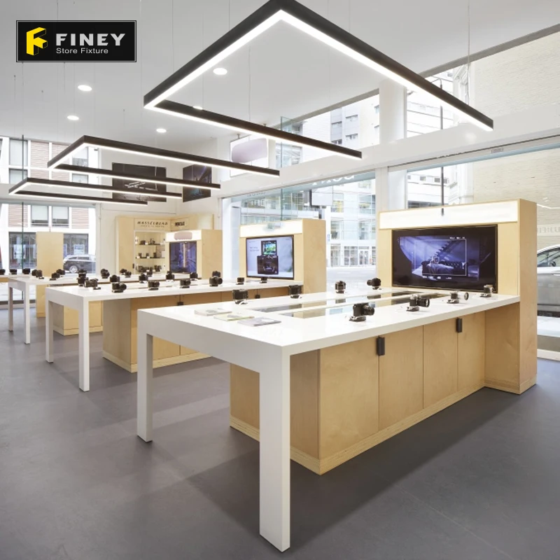 Wholesale Price Display Stand For Camera Electronics shop interior decoration