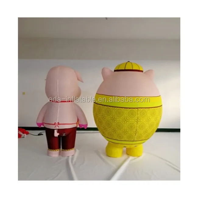2019 hot sale customized design inflatable pig cartoon mascot costume for event ST1232