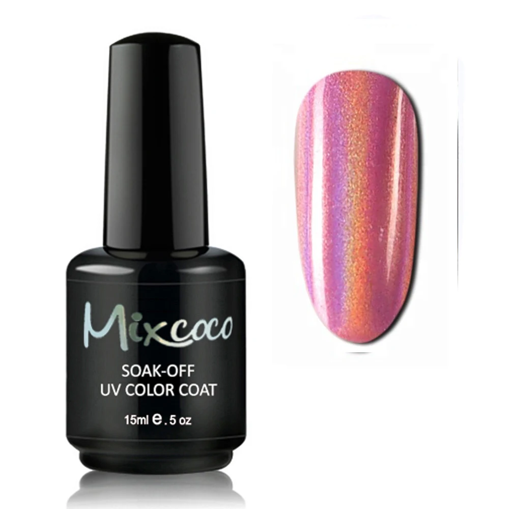Mixcoco New Arrival Chrome Powder Colors Laser Gel Polish Holographic Gel promotion hema free sample nails unas salon supplies