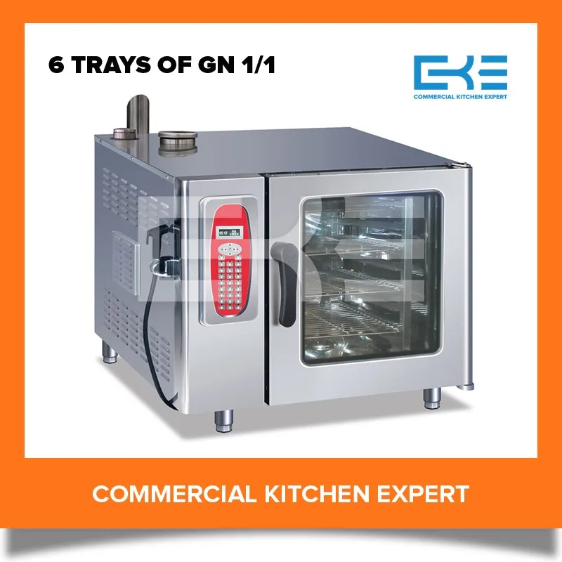 2016 Commercial Baking Equipment 6 Trays Memory Program Convection Deck Oven Steam Oven