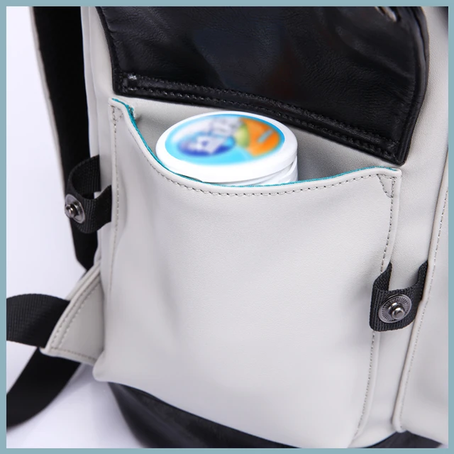 factory hot sale OEM korean outdoor mens laptop drawstring waterproof pu leather fashion school bags laptop bag backpack