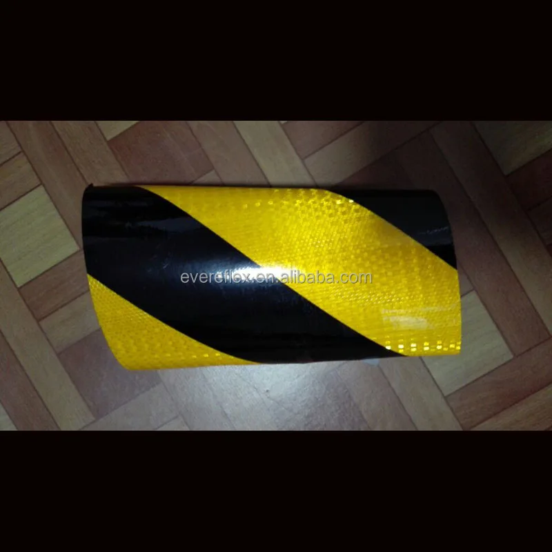 Black and Fluorescent Yellow Reflective Chevron Vinyl for  Hazard Warning